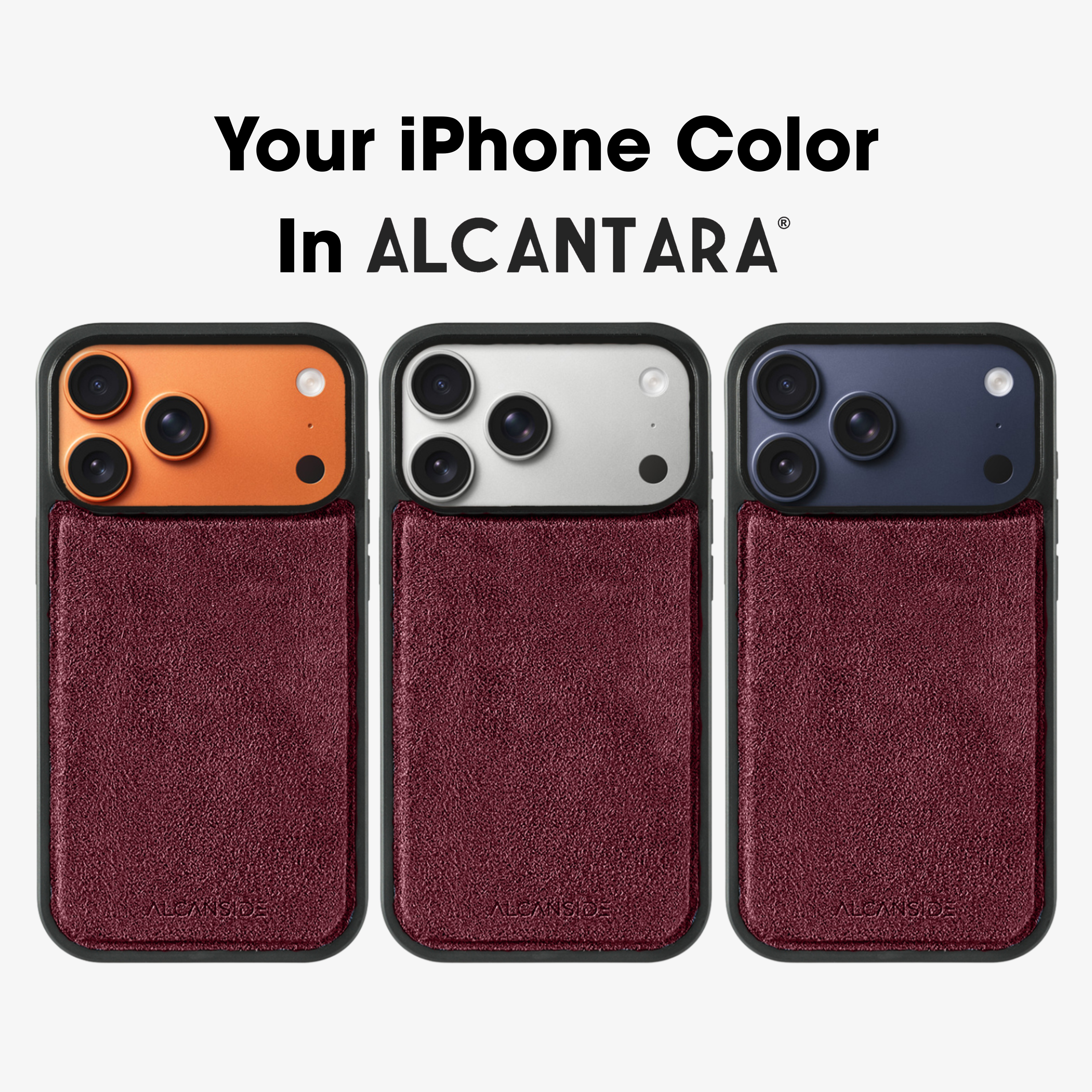 iPhone 17 Pro Max - Alcantara Back Cover - Wine Red