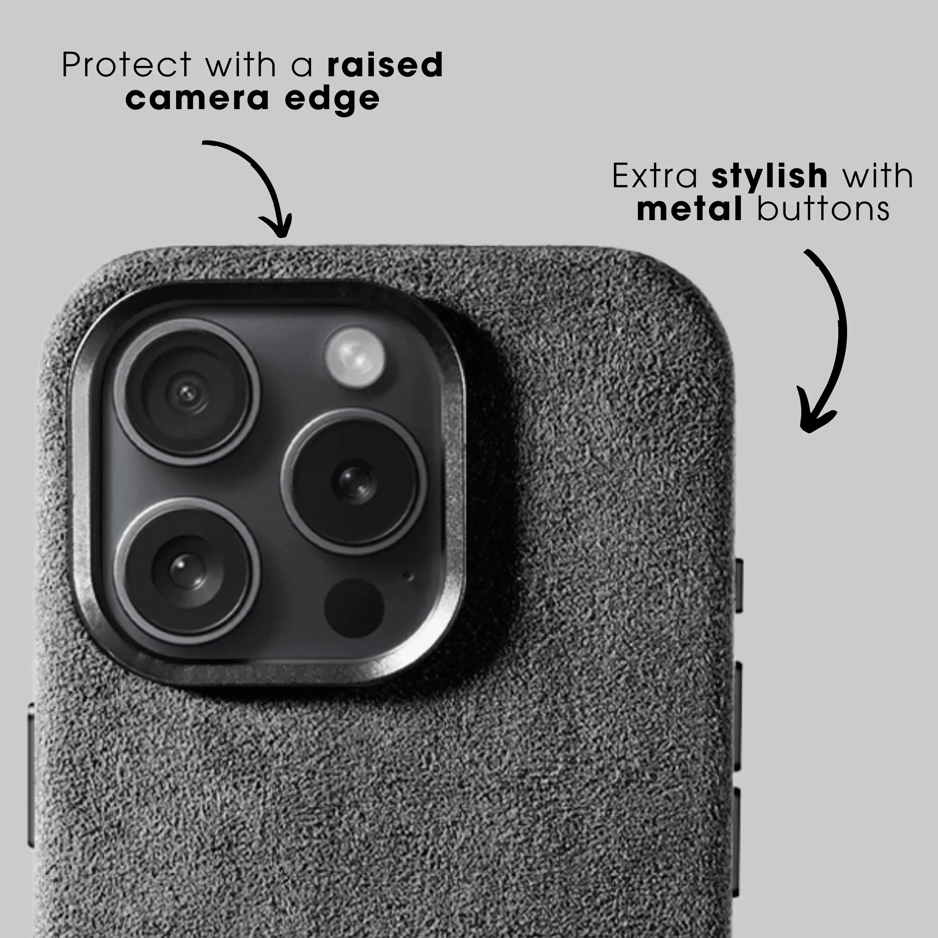 iPhone 16 Pro Max - Alcantara Hülle - Nardo-Grau