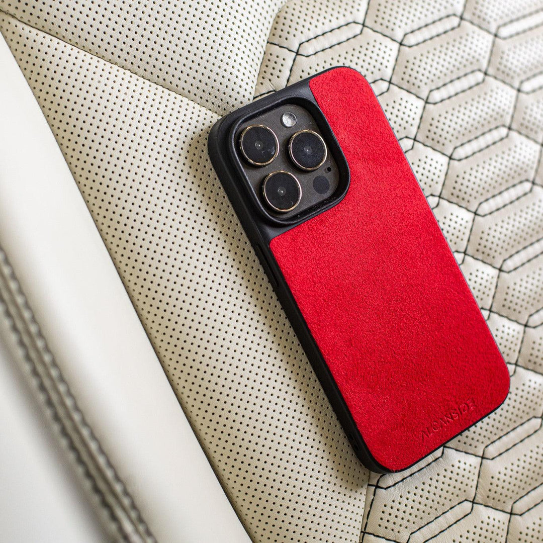 iPhone 14 Plus - Alcantara Back Cover - Red - Alcanside