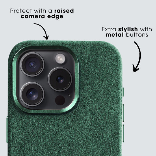 iPhone 15 Plus - Alcantara Case- Midnight Green - Alcanside