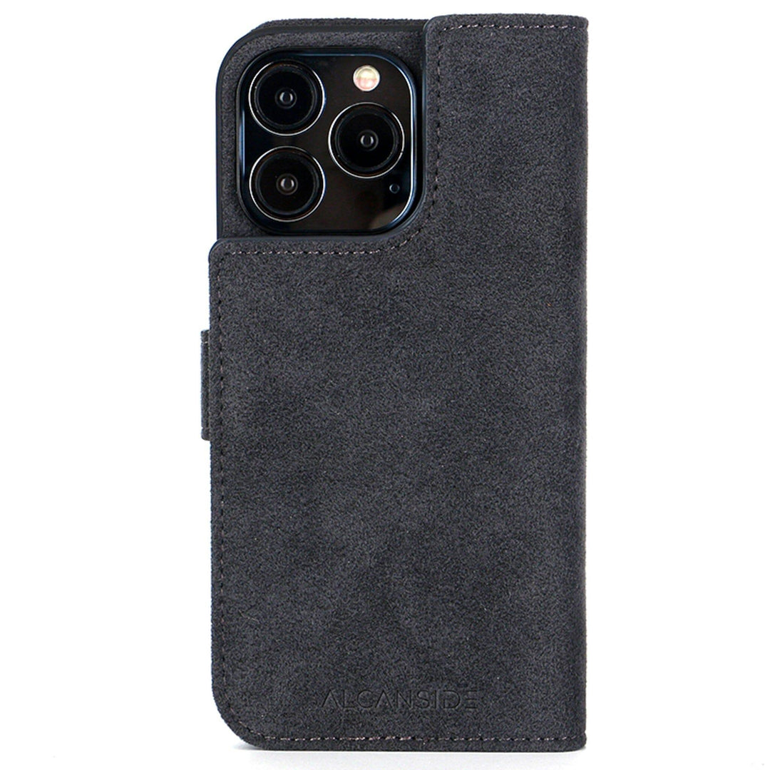 iPhone 14 Pro - Wallet Alcantara Case - Space Grey - Alcanside